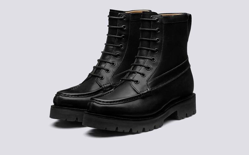 Grenson Harper Womens Boots - Black Commando Sole FM4820